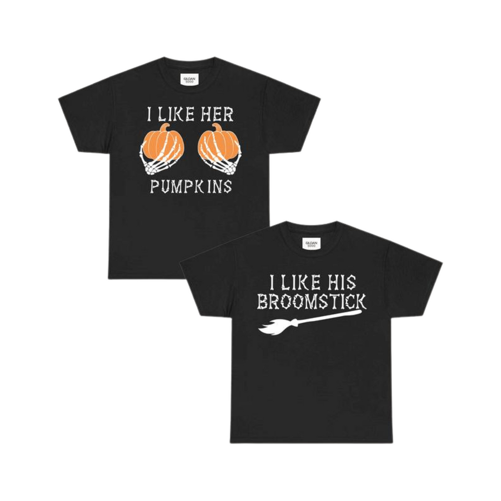 Pumpkins & Broomsticks Couple Tees 🎃🧹