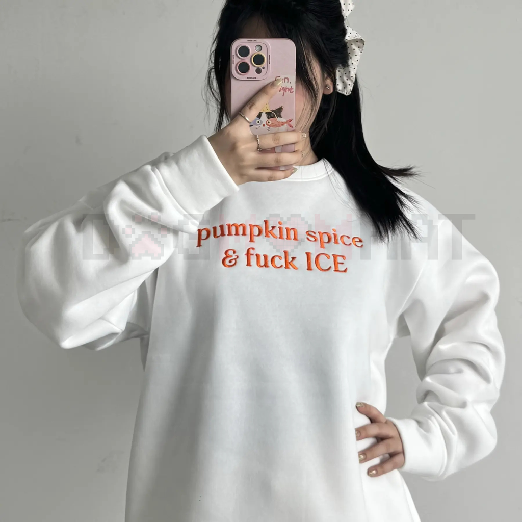 🎃 Pumpkin Spice & Fuck ICE Crewneck