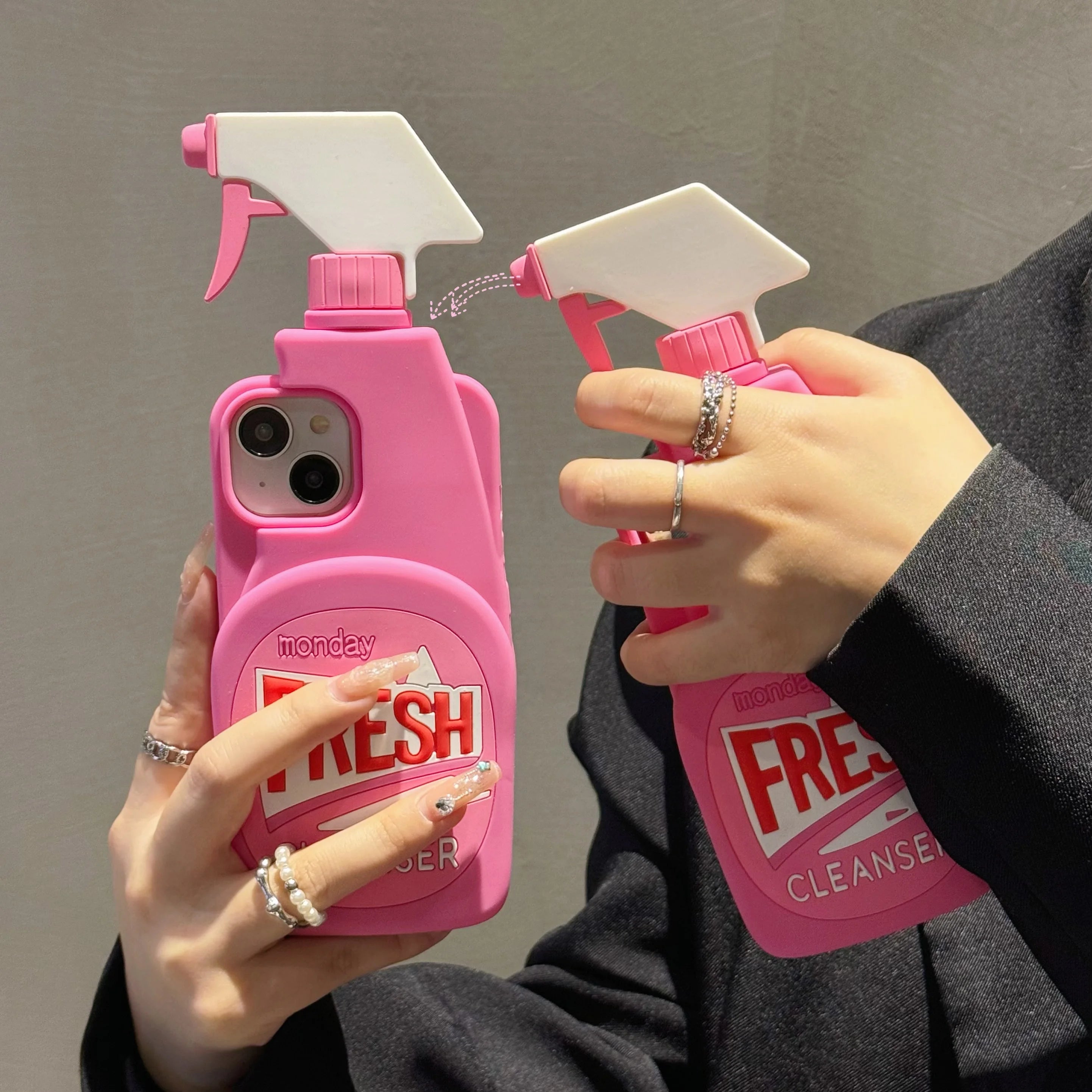 Fresh Pink Cleaner Bottle 3D iPhone Case