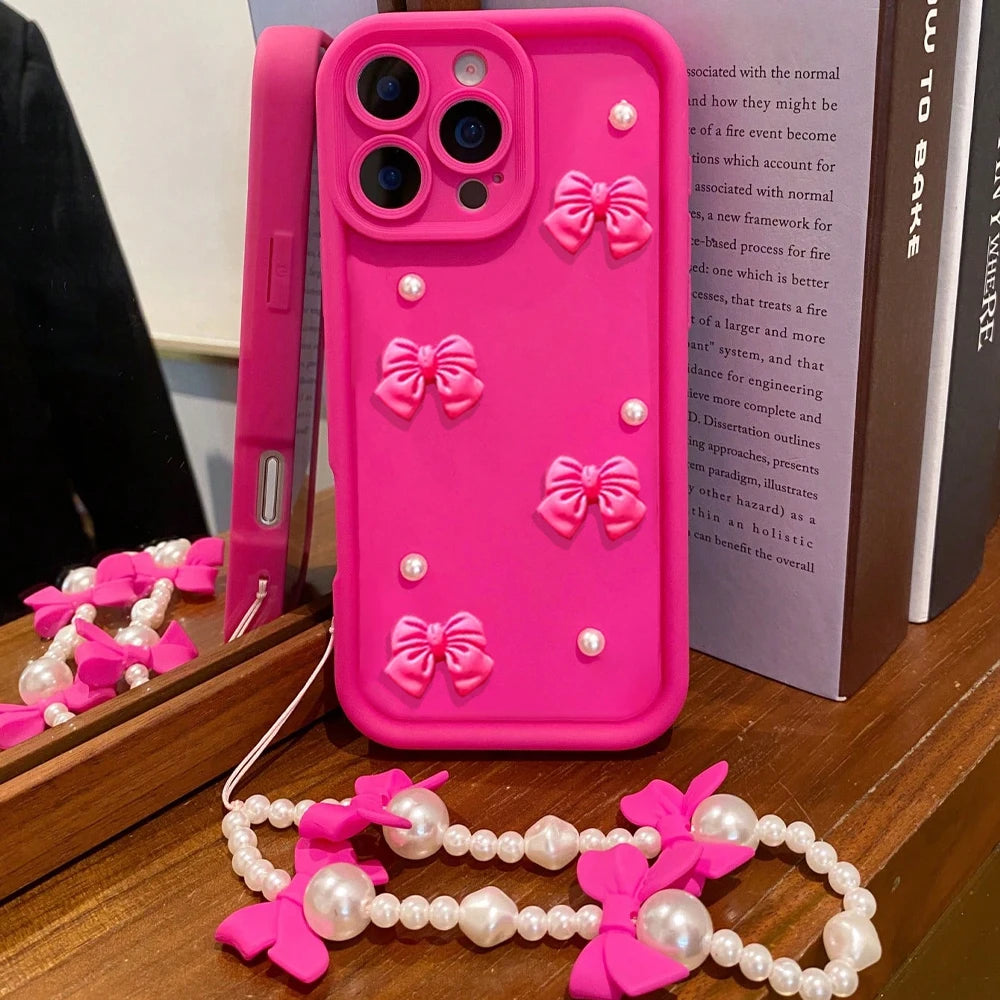 Coquette Bow Pearl iPhone Case