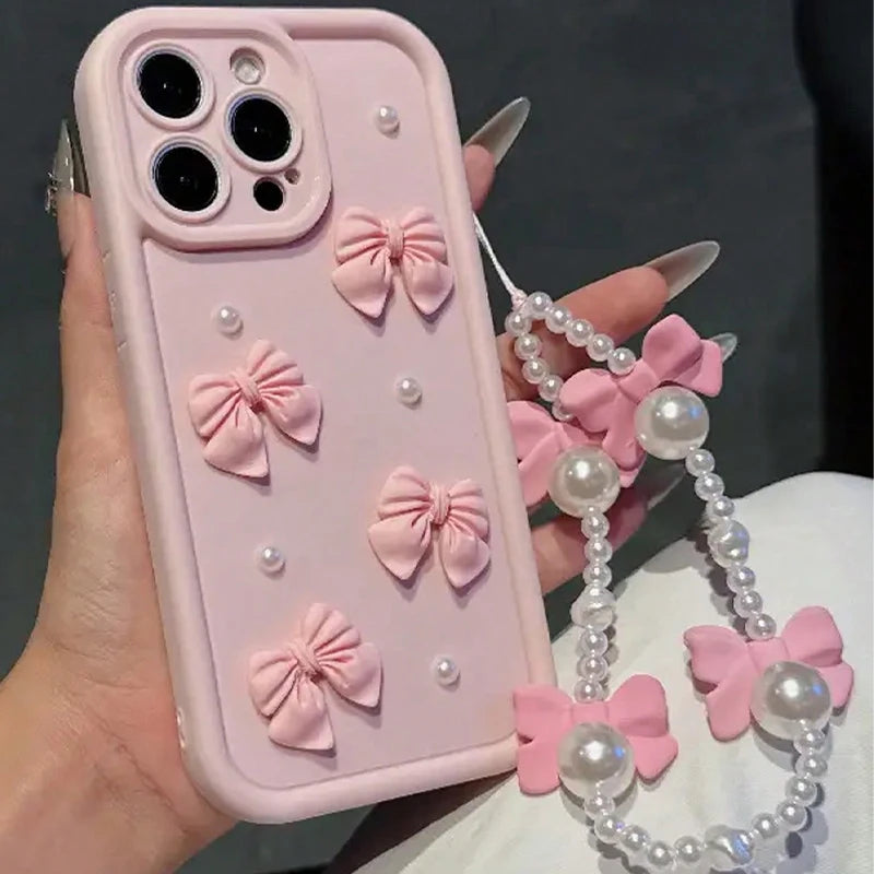 Coquette Bow Pearl iPhone Case