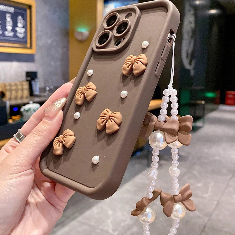 Coquette Bow Pearl iPhone Case