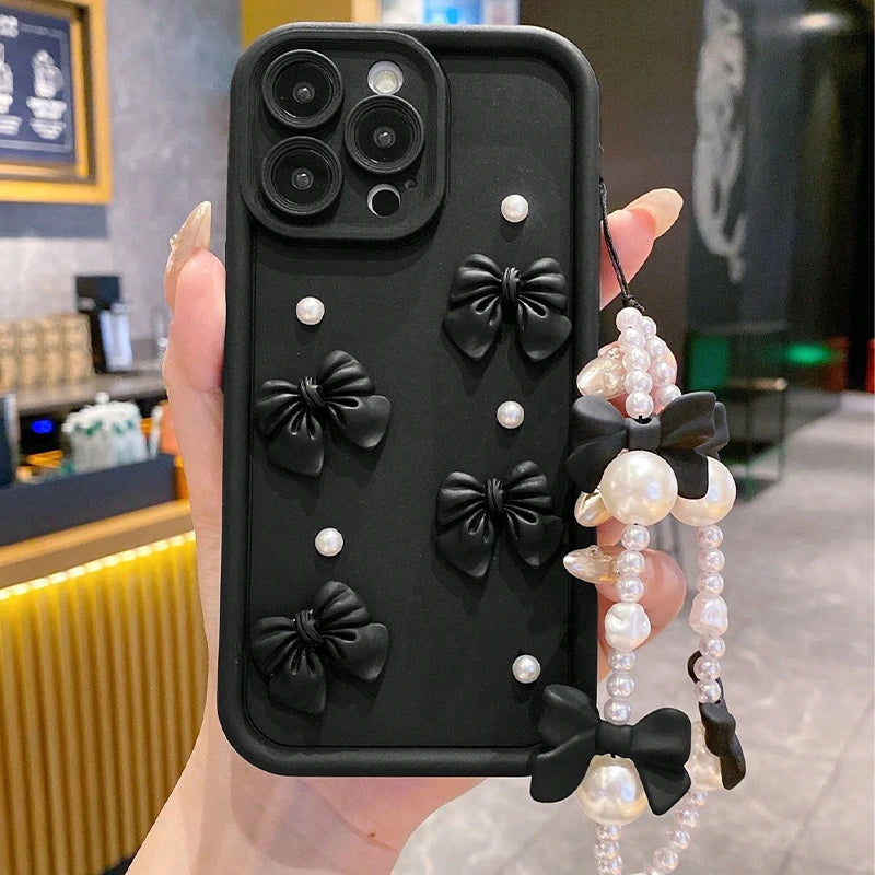 Coquette Bow Pearl iPhone Case