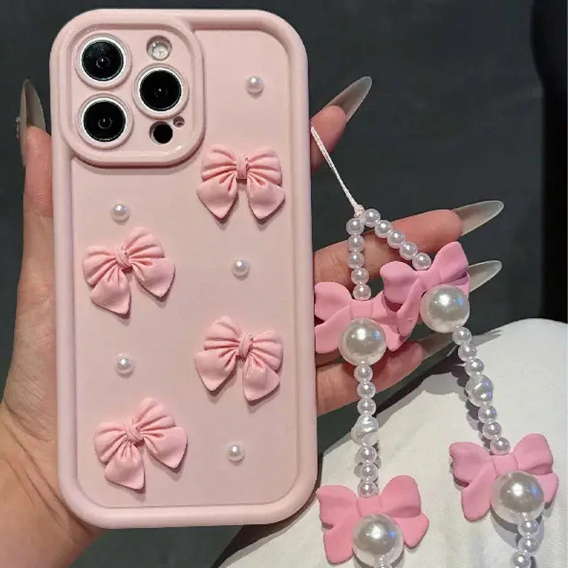 Coquette Bow Pearl iPhone Case